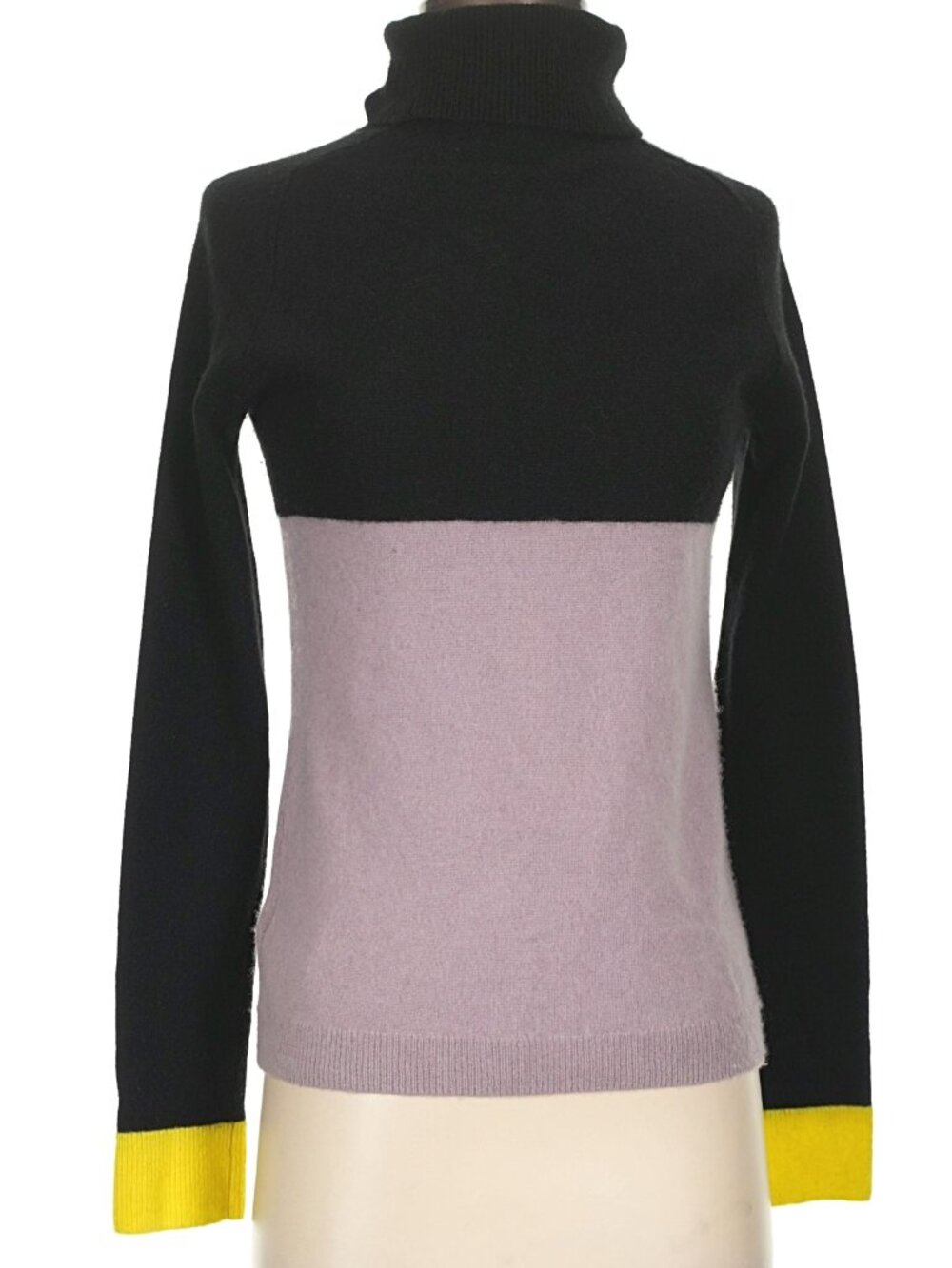 Vintage Fossil Winnie Colorblock Sweater Cashmere XS Turtleneck Colorblock